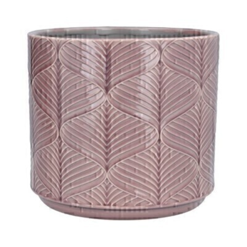 Large Dusky Mauve Wavy Ceramic Pot Cover By Gisela Graham Large Dusky Mauve ceramic pot cover with Wavy design by the designer Gisela Graham who designs really beautiful gifts for your home and garden. Suitable for an artifical or real plant. Great to show off your plants and would make an ideal gift for a gardener or someone who likes plants. Also comes available in other sizes. This is the Large pot cover.